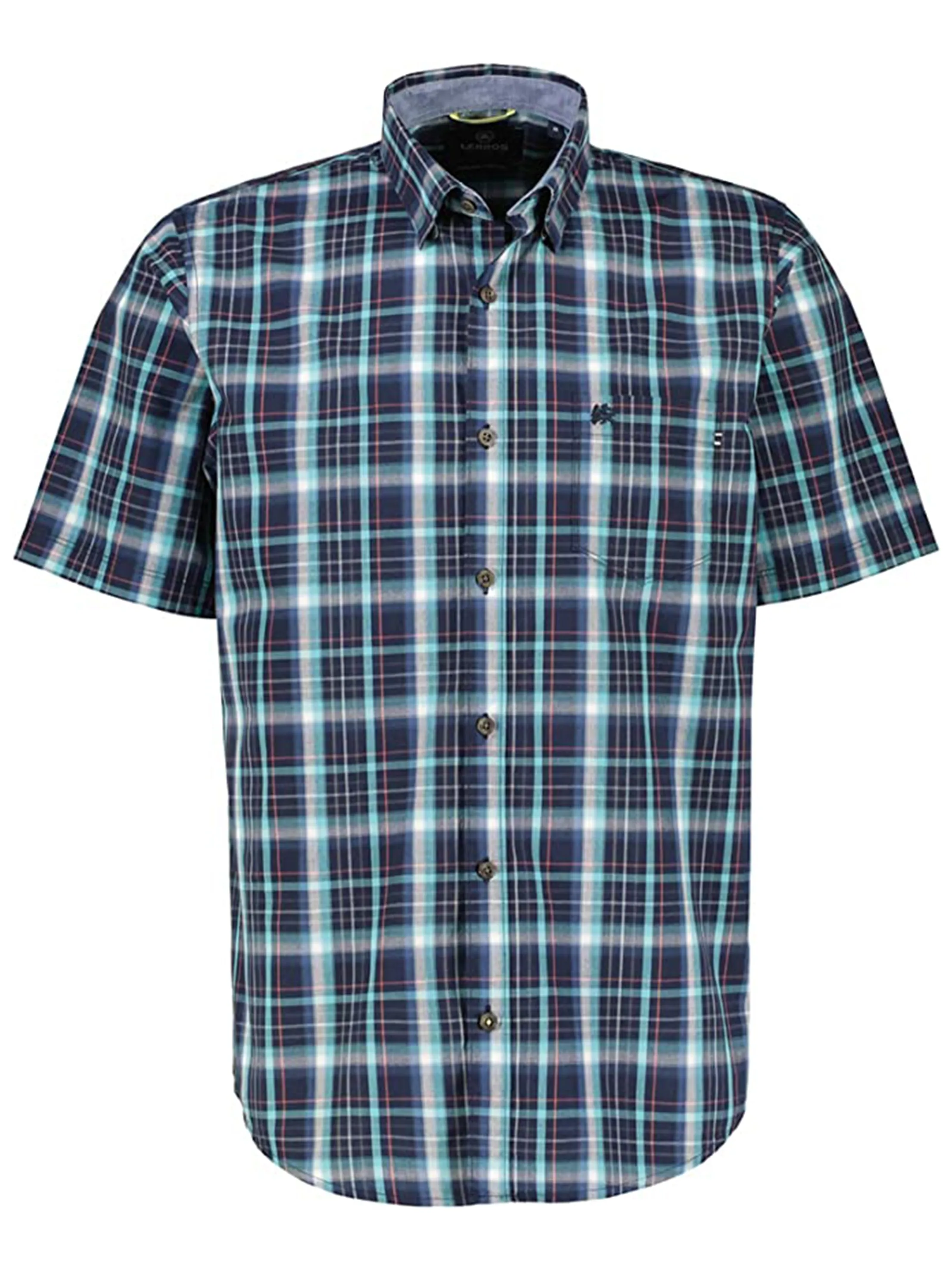 Herren-Karo-Hemd, Marineblau/Blau