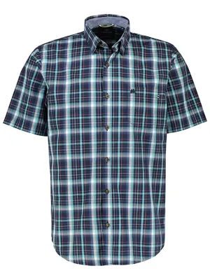 Herren-Karo-Hemd, Marineblau/Blau