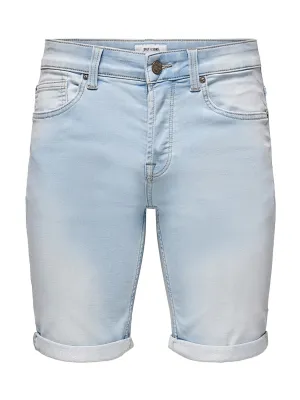 Herren Jeansshorts, uni, hellblau