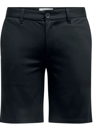Herren einfarbige kurze Shorts, Schwarz