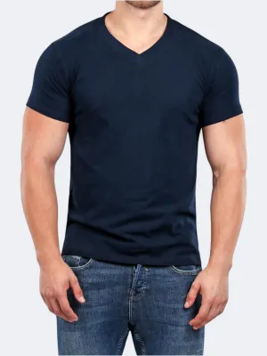 Herren Basic T-Shirt, Marineblau