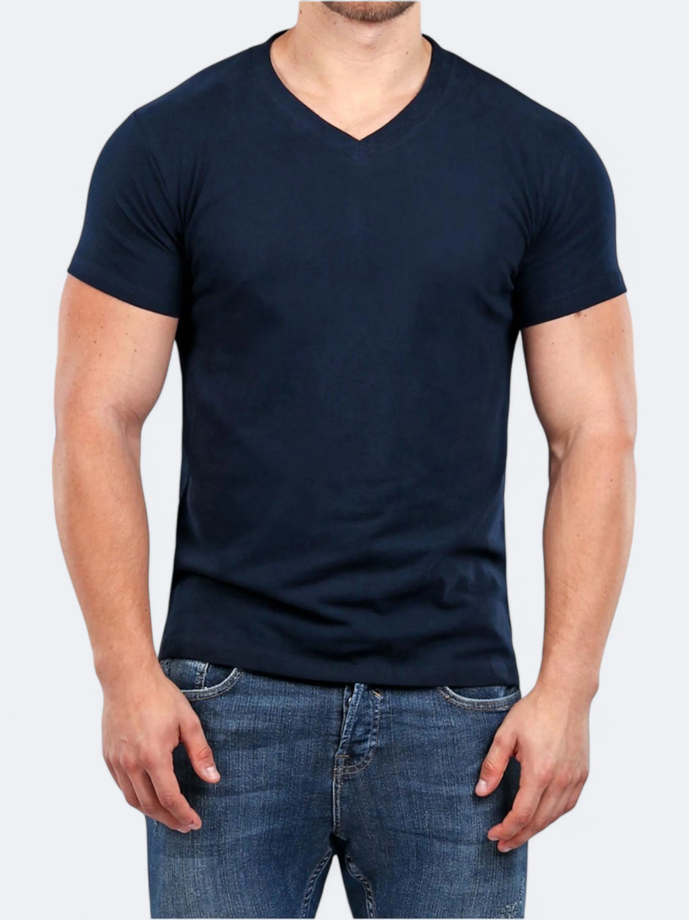 Herren Basic T-Shirt, Marineblau