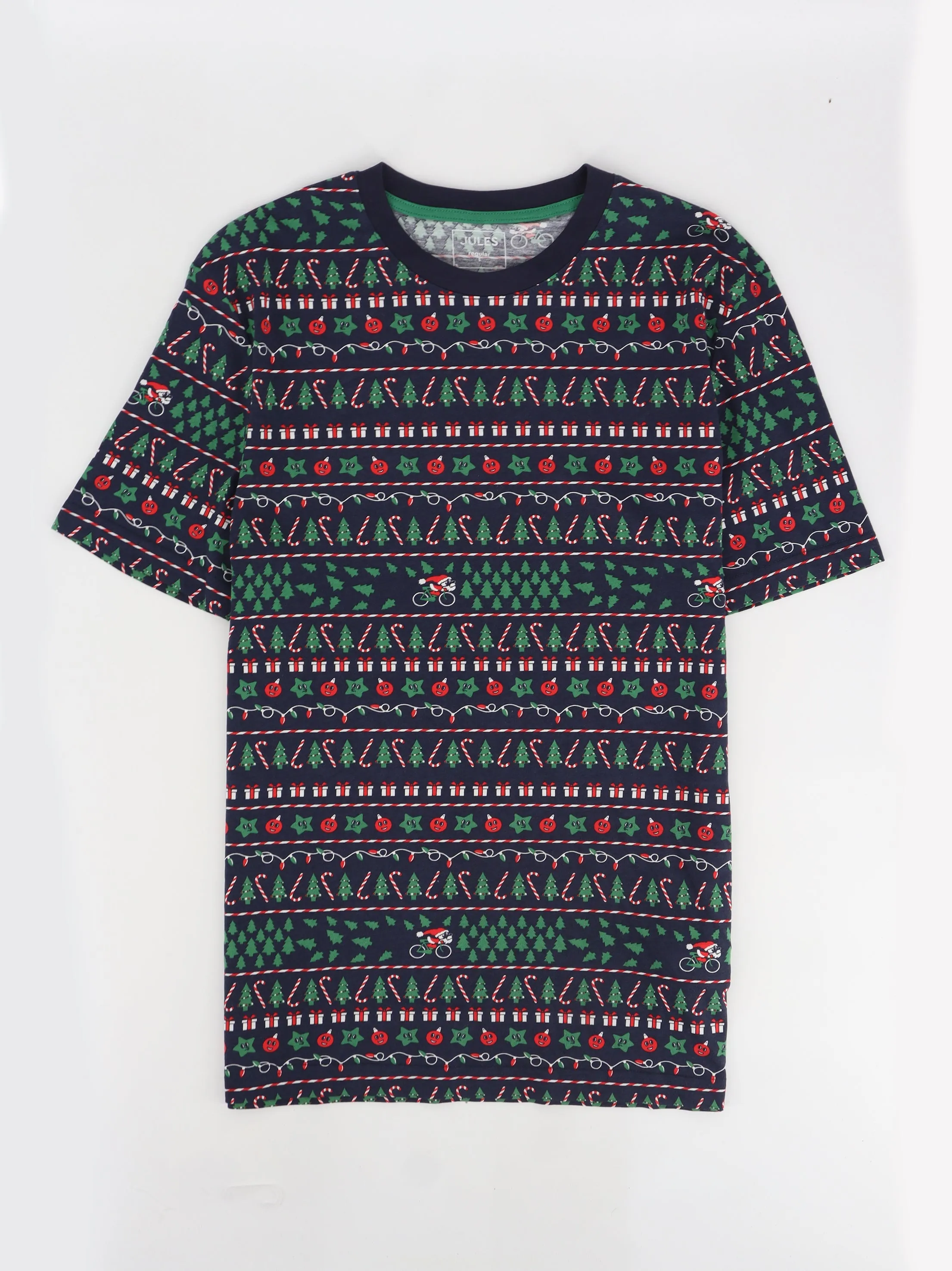 Herren T-Shirt mit Weihnachtsdruck, Marineblau