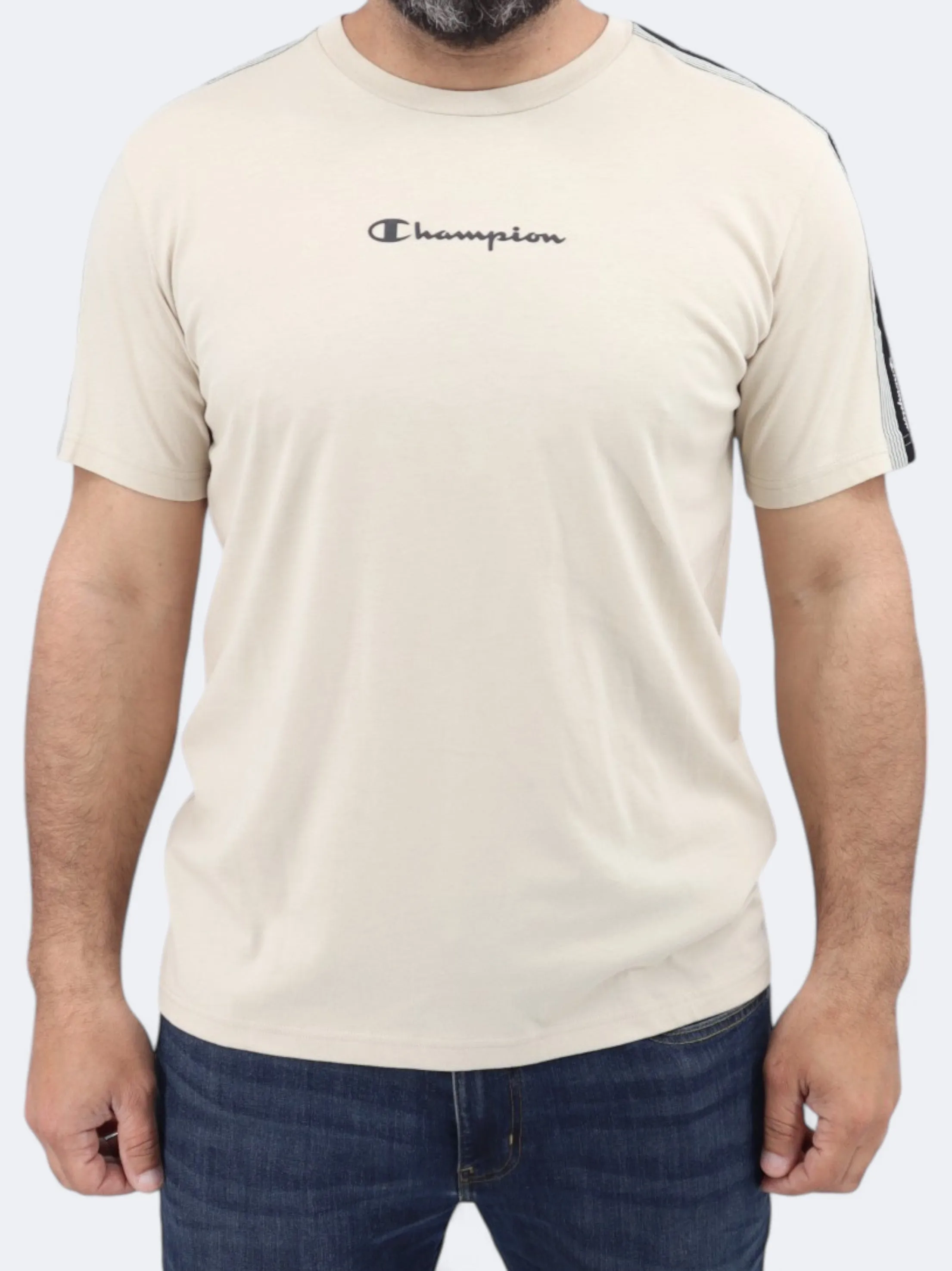 Herren T-Shirt mit Aufdruck, Beige