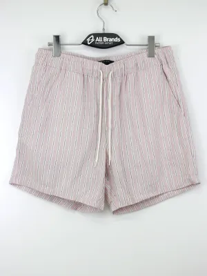 Herren gestreifte Shorts mit Kordelzug, Hellrosa