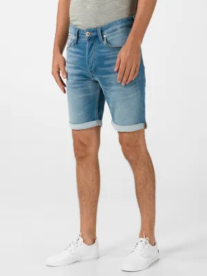 Herren-Washed-Denim-Shorts, Hellblau