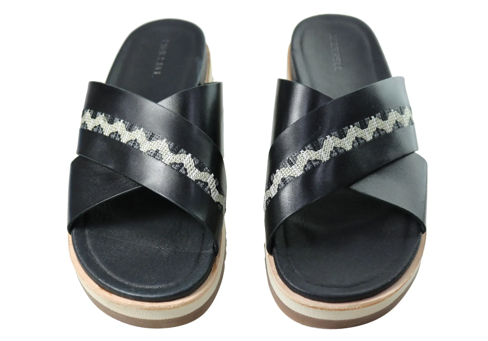 Merrell Damen Juno Slide Bequeme Leder Slides Sandalen Merrell Schuhe