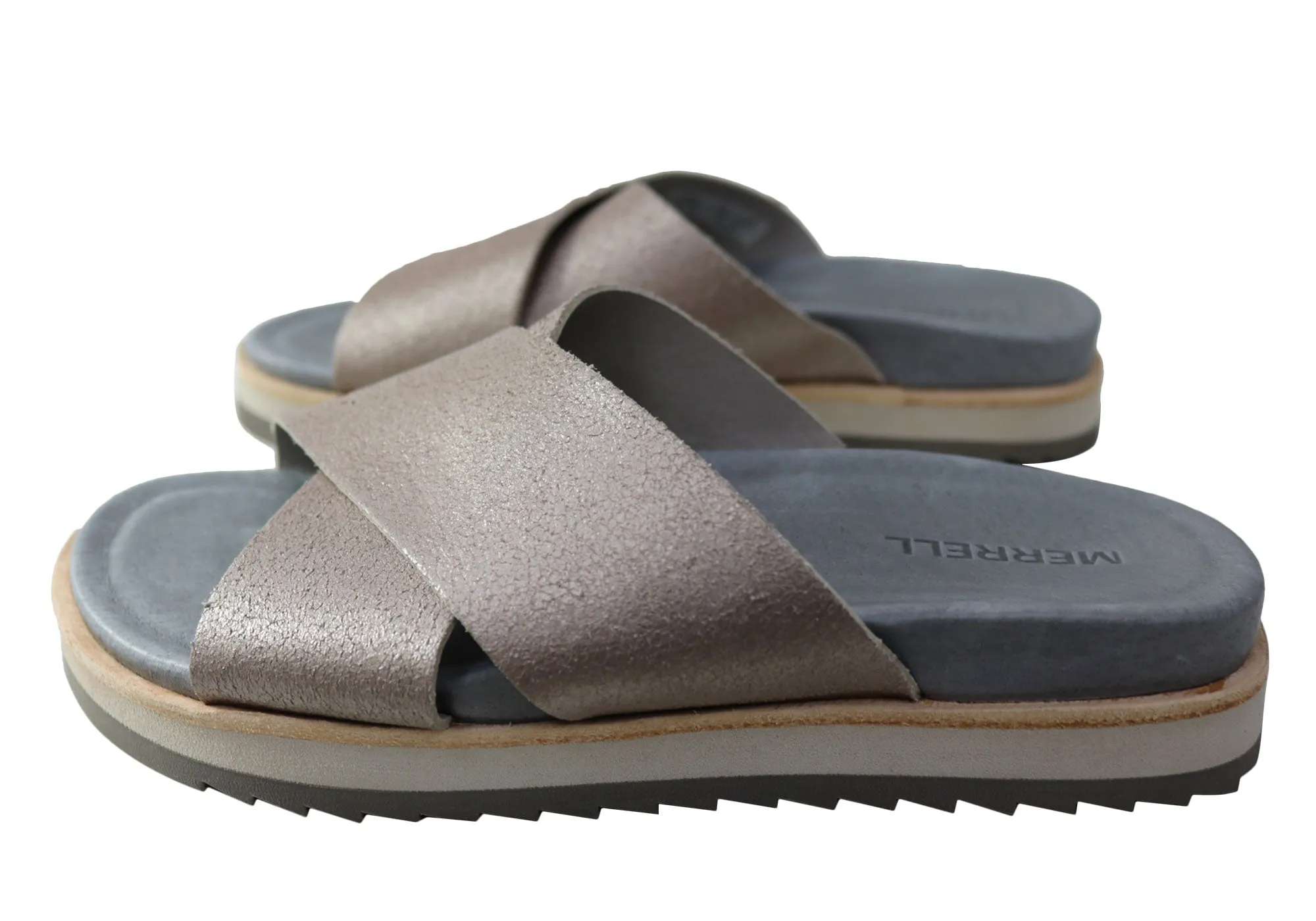 Merrell Damen Juno Slide Bequeme Leder Slides Sandalen Merrell Schuhe