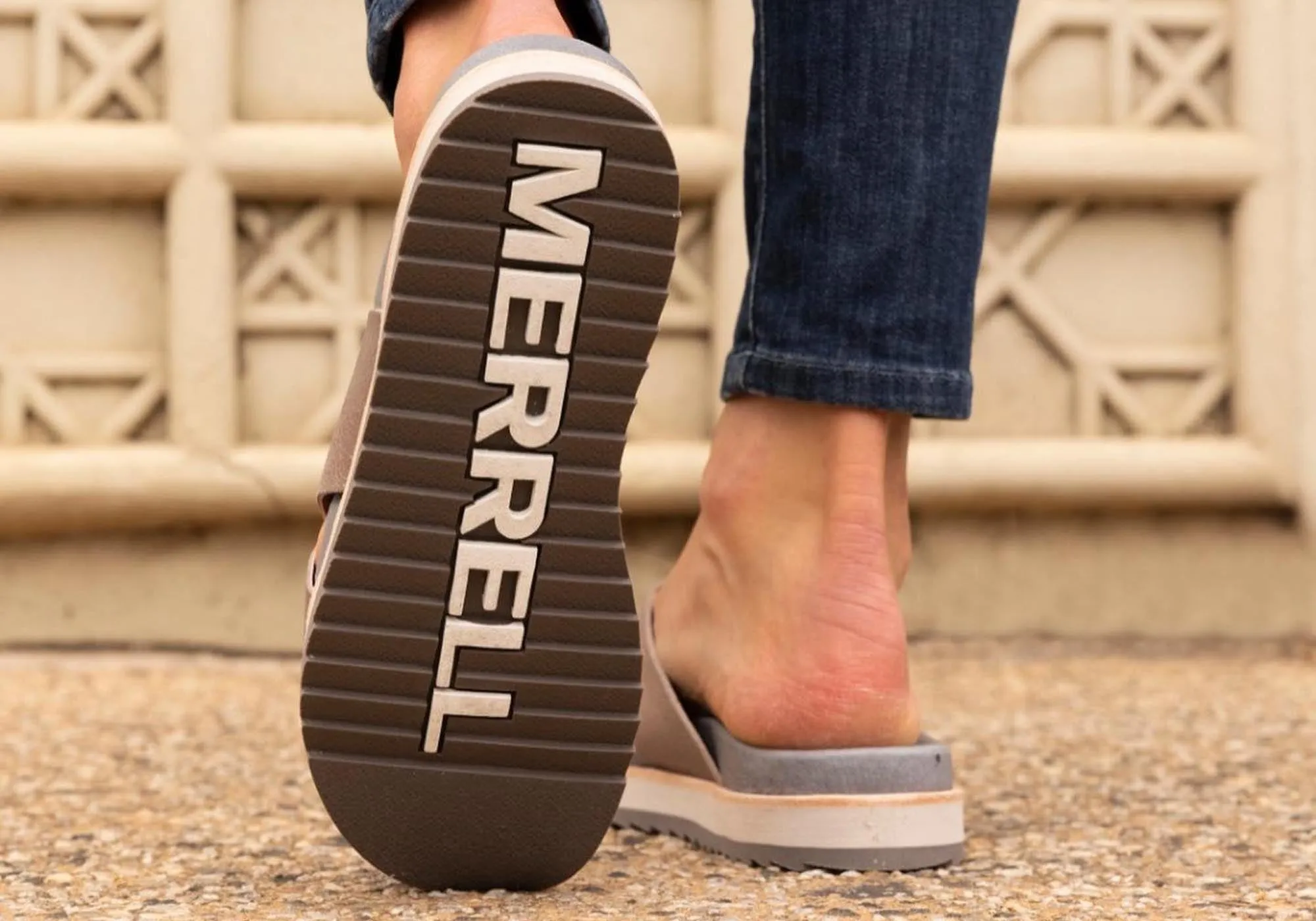 Merrell Damen Juno Slide Bequeme Leder Slides Sandalen Merrell Schuhe