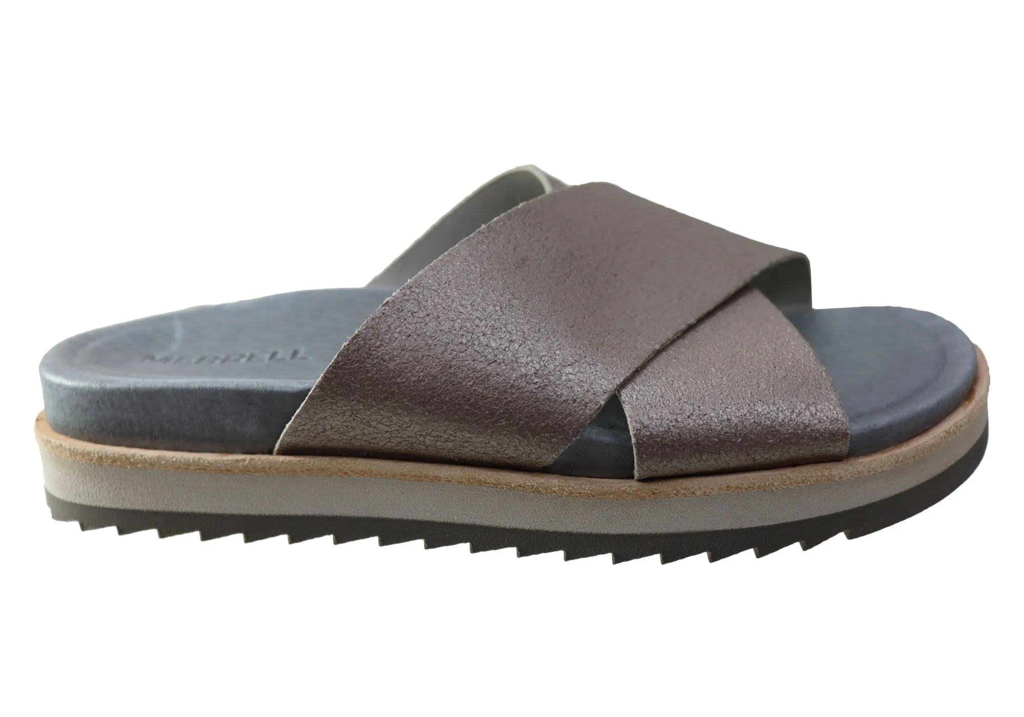 Merrell Damen Juno Slide Bequeme Leder Slides Sandalen Merrell Schuhe