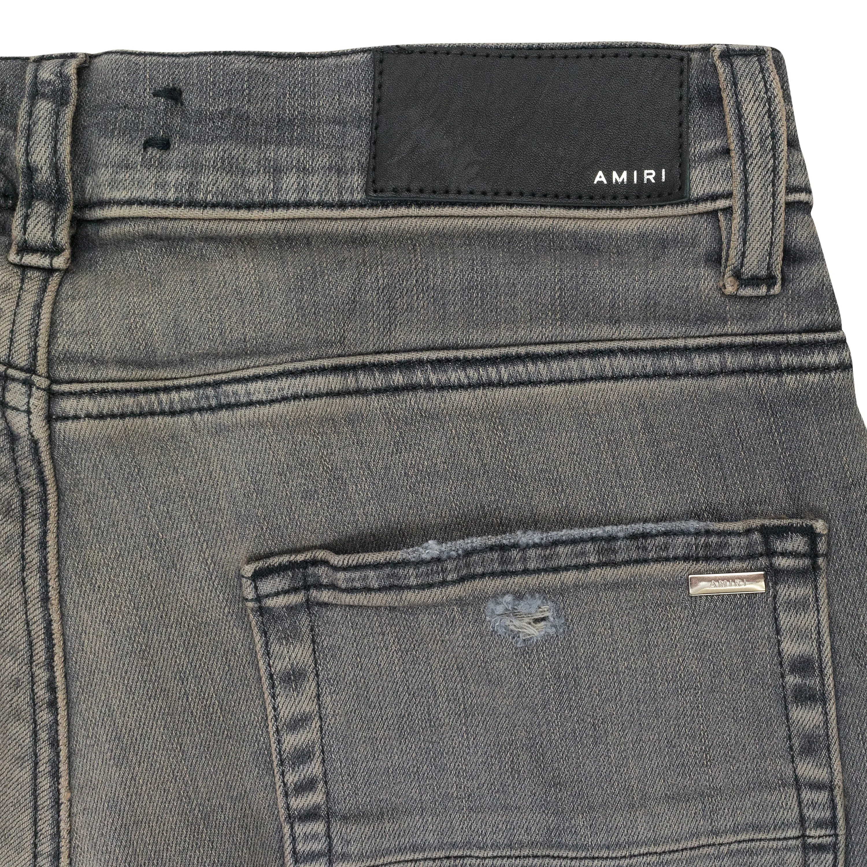 MILITÄR-SCHABLONEN GRAUE SKINNY JEANS