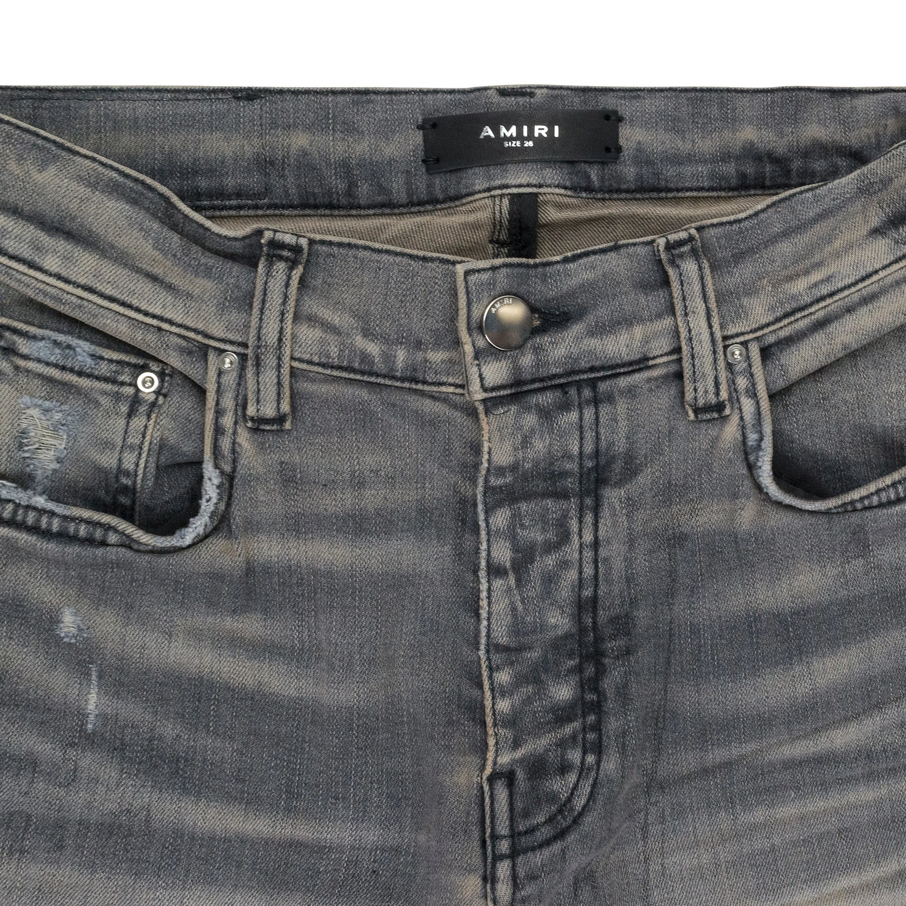 MILITÄR-SCHABLONEN GRAUE SKINNY JEANS
