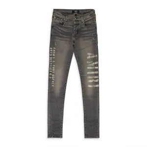 MILITÄR-SCHABLONEN GRAUE SKINNY JEANS