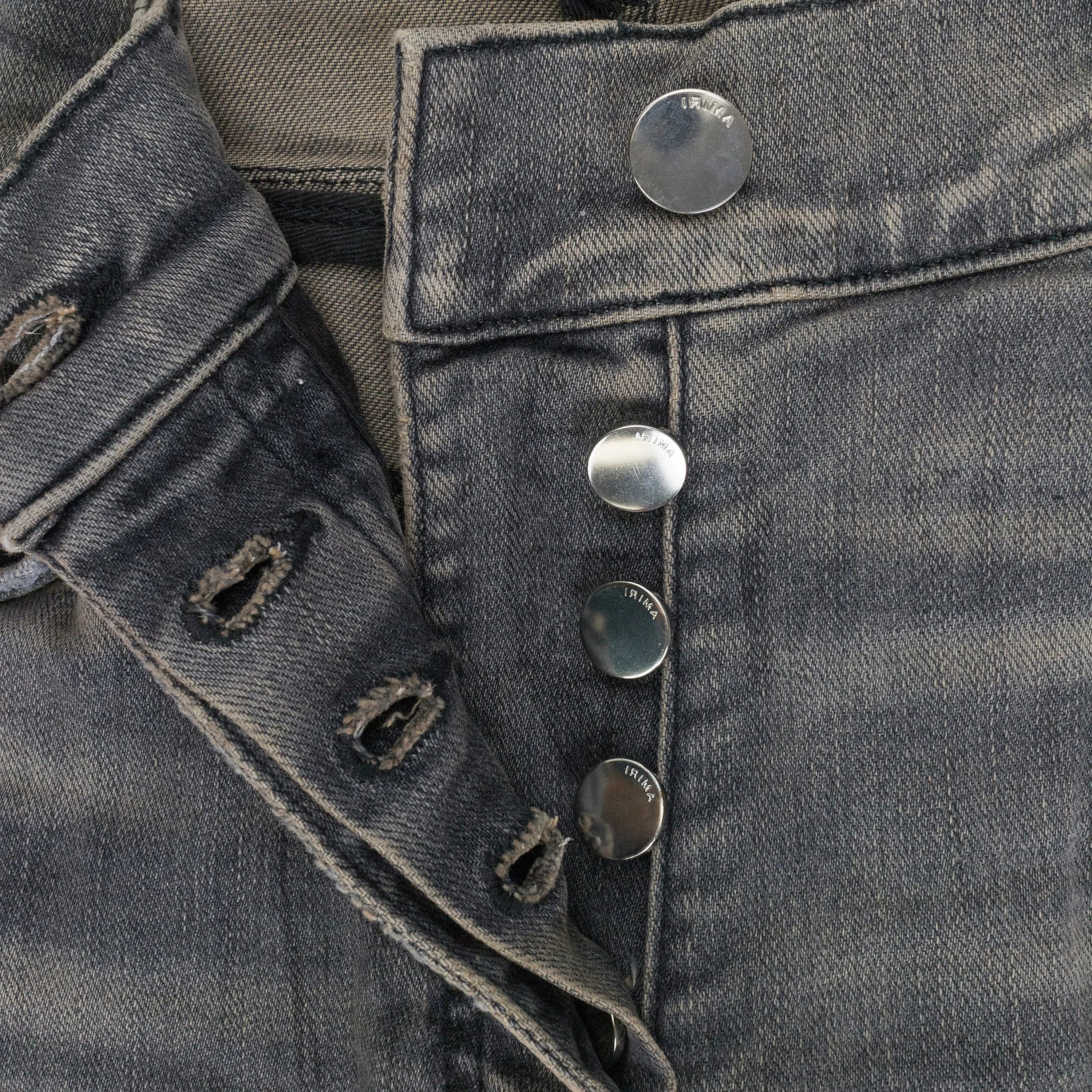 MILITÄR-SCHABLONEN GRAUE SKINNY JEANS