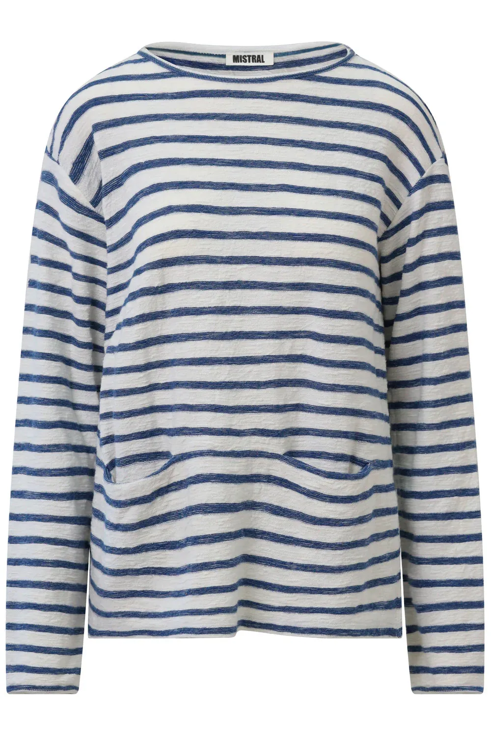 Mistral Streifen 2-Taschen-Slash-Hals-T-Shirt