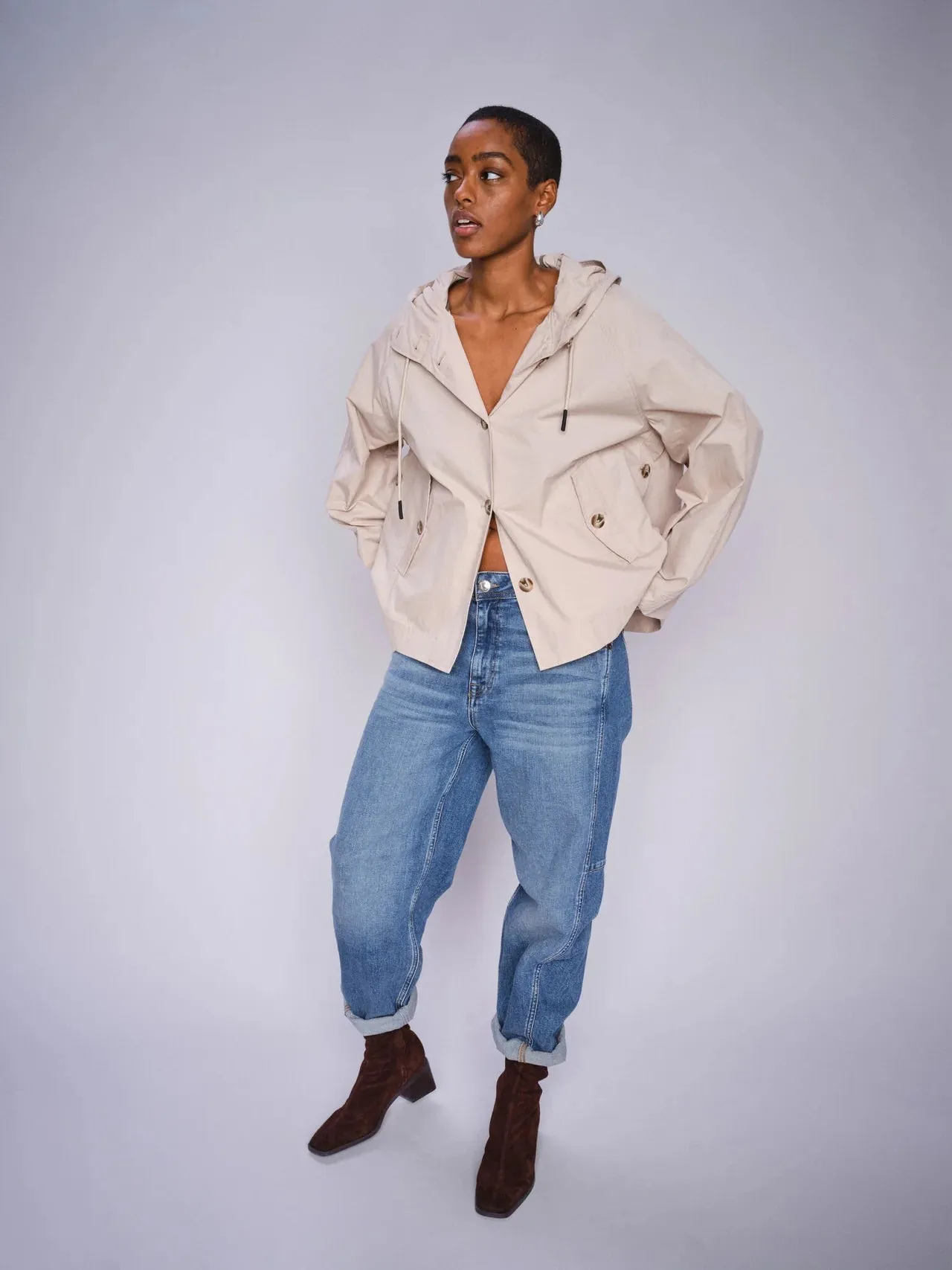 Mosmosh Sheena Kurze Parka Jacke In Beige