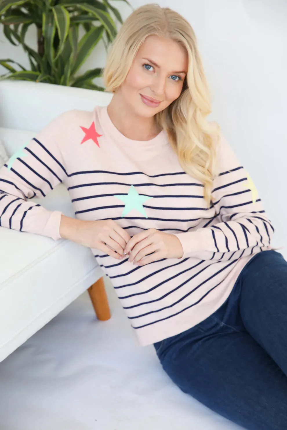 Mudflower Streifen und Sterne Pullover