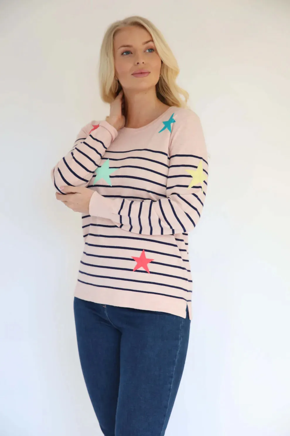 Mudflower Streifen und Sterne Pullover