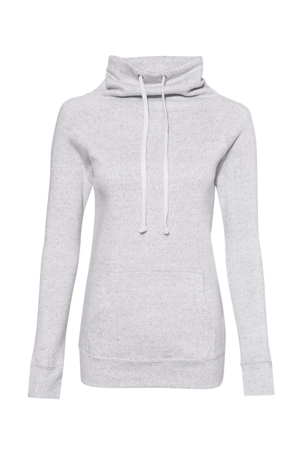 MV Sport Damen Sweatshirt mit Space-Dyed-Muster, Kapuzenkragen und Kangaroo-Tasche - Aschgrau