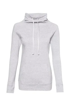 MV Sport Damen Sweatshirt mit Space-Dyed-Muster, Kapuzenkragen und Kangaroo-Tasche - Aschgrau