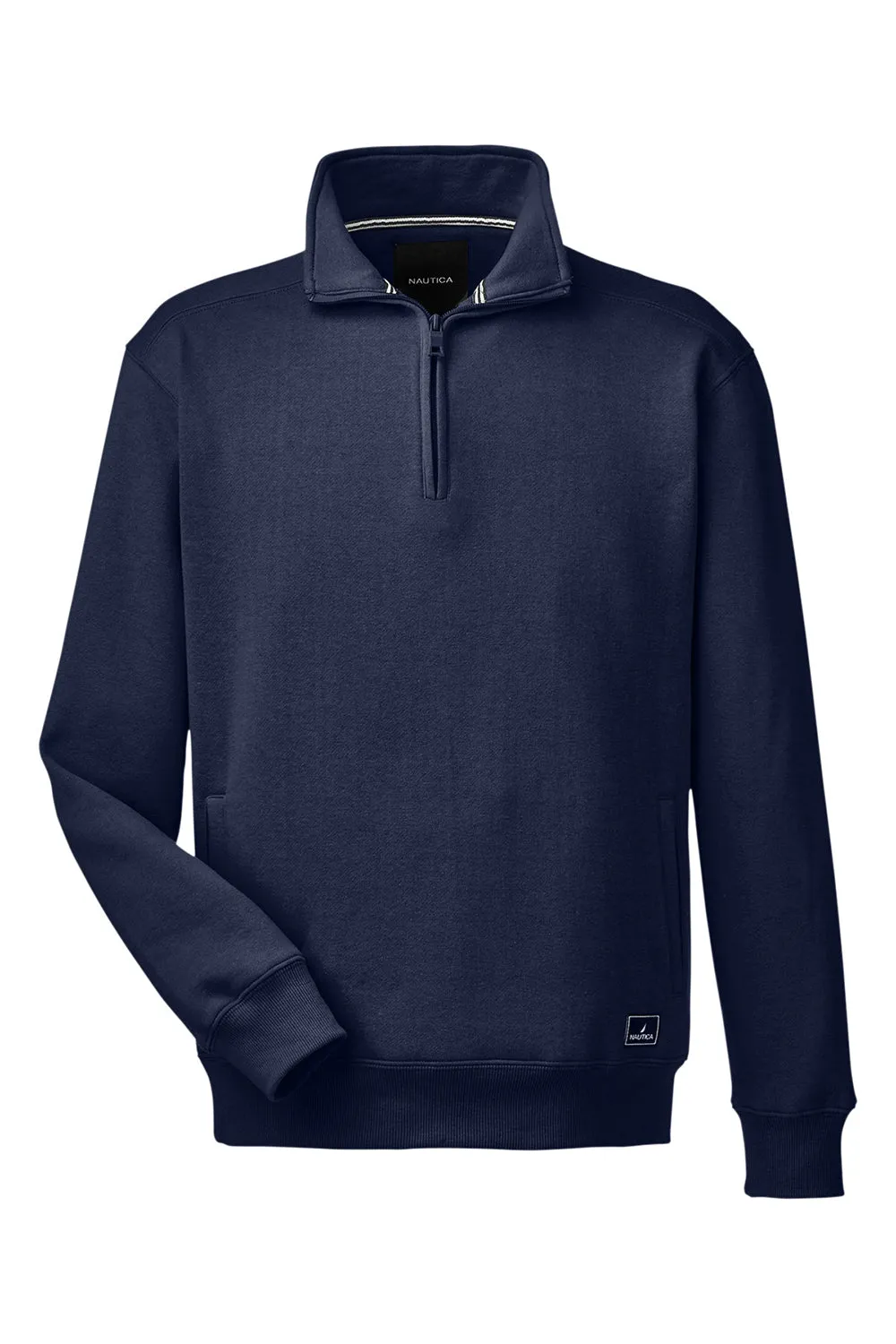 Nautica Herren Anchor 1/4-Zip Sweatshirt mit Taschen - Marineblau