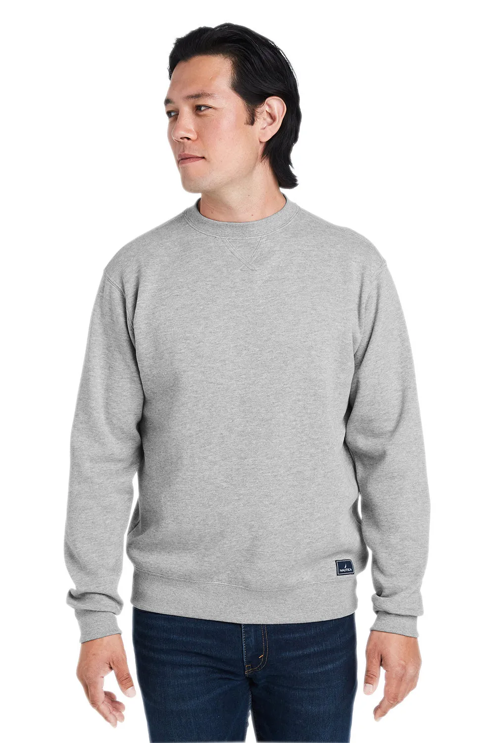 Nautica Herren Anker Crewneck Sweatshirt - Heather Oxford Grau