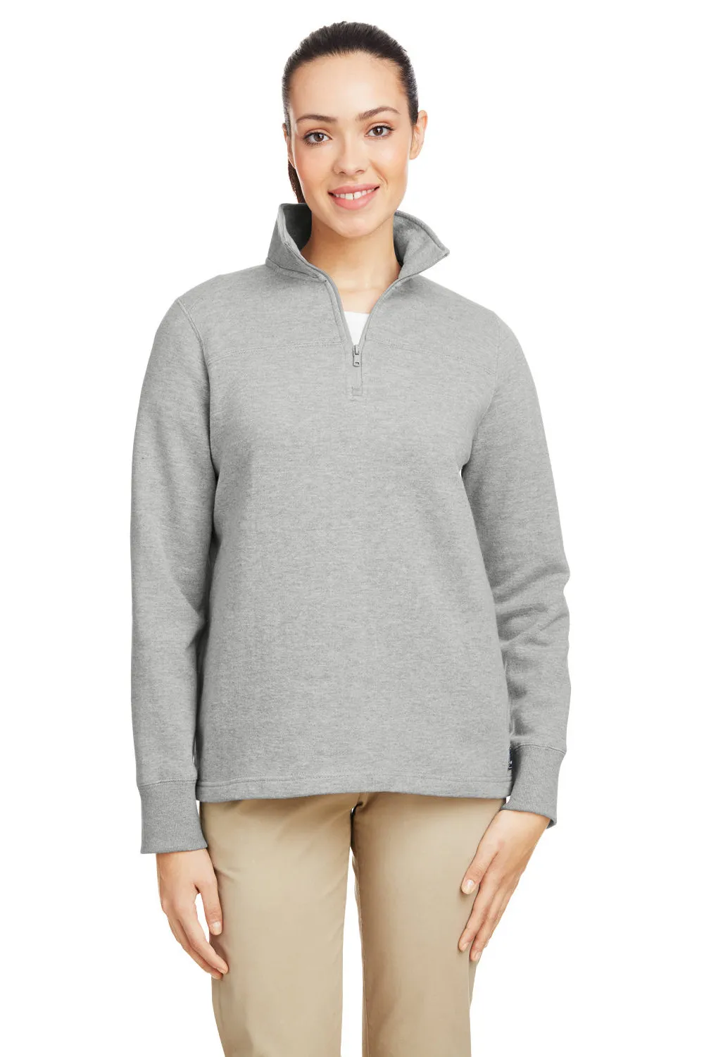 Nautica Damen Anchor Fleece 1/4 Zip Sweatshirt - Oxford Grau