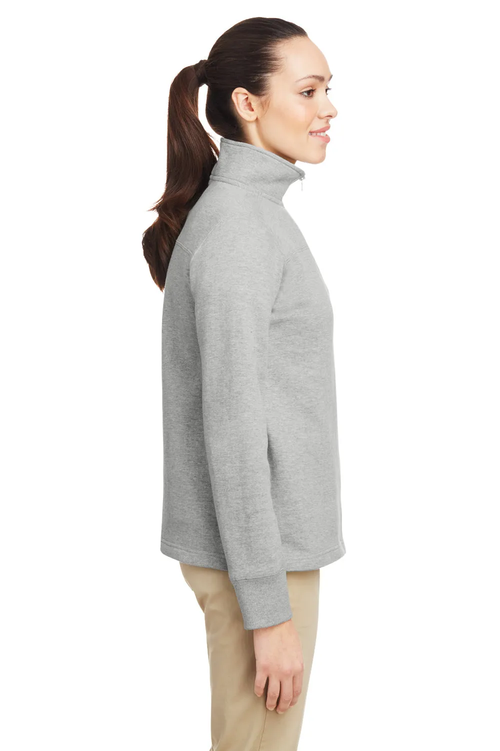 Nautica Damen Anchor Fleece 1/4 Zip Sweatshirt - Oxford Grau