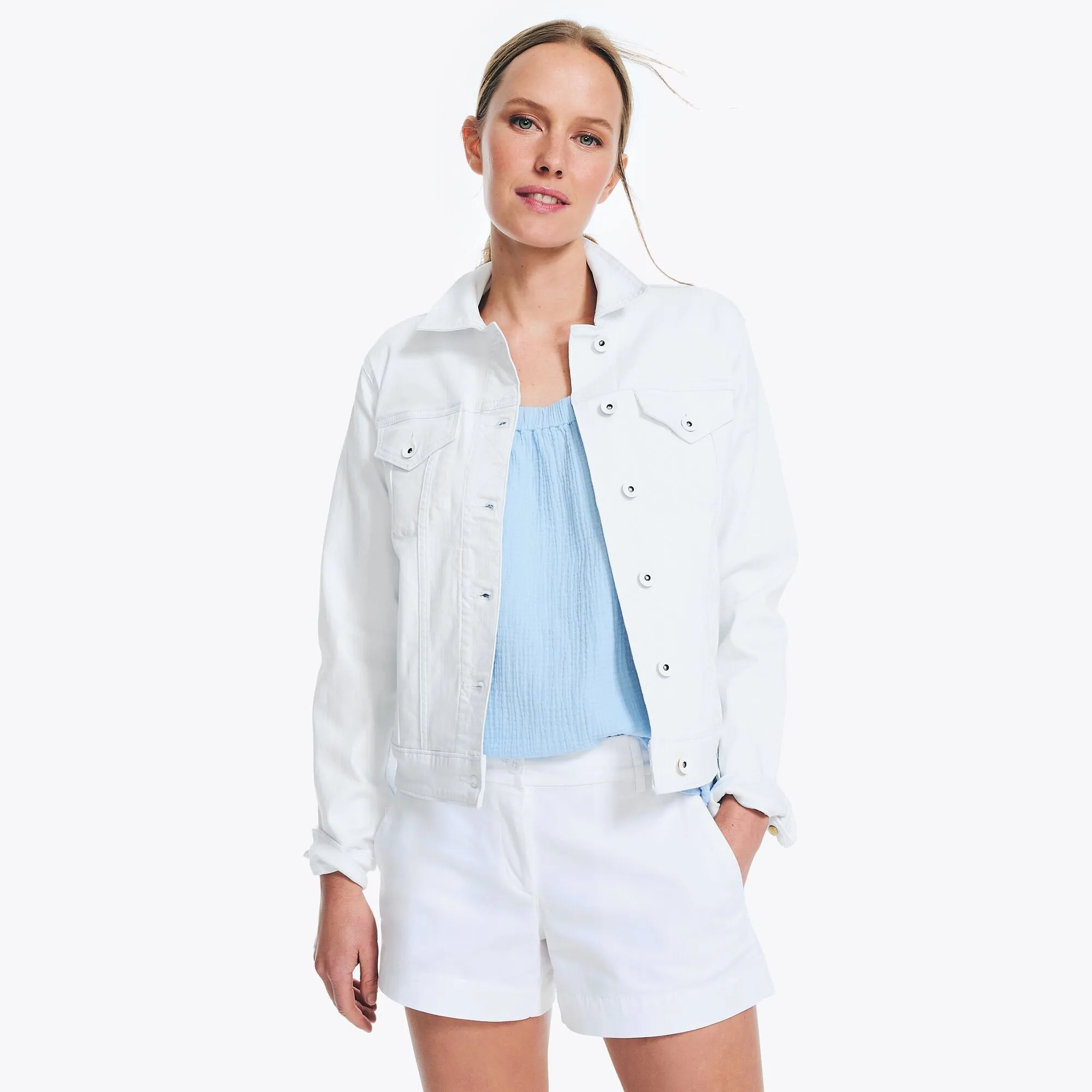 Nautica Damen Nautica Jeans Co. Denim Jacke Schale Nautica