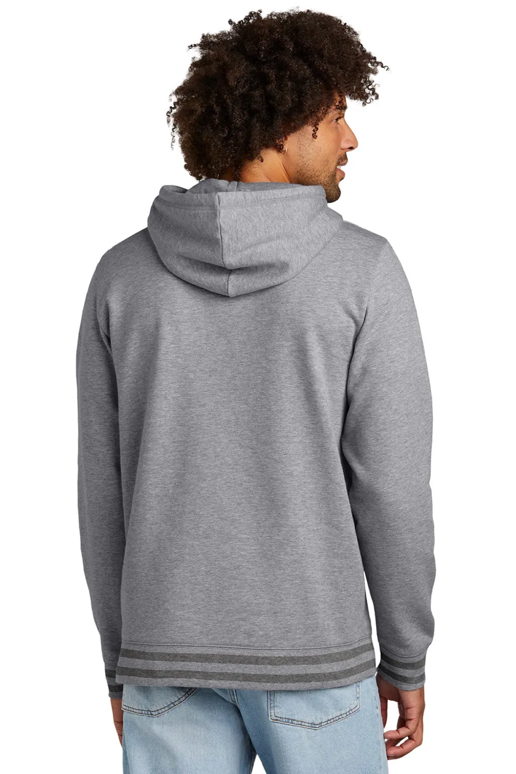 New Era Herren Comeback Fleece Kapuzenpullover Hoodie mit Kangaroo-Tasche - Heather Grau/Heather Dunkelgrau