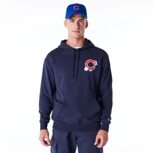 New Era Sweatshirts und Hoodies Chicago Cubs MLB Essen Grafik Marine Übergroßer Pullover Hoodie