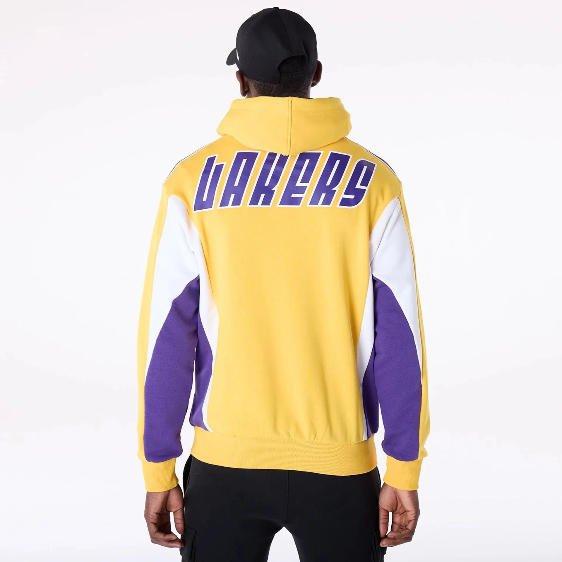 New Era Sweatshirts und Hoodies LA Lakers NBA Grafik Gelb Übergroßer Pullover Hoodie