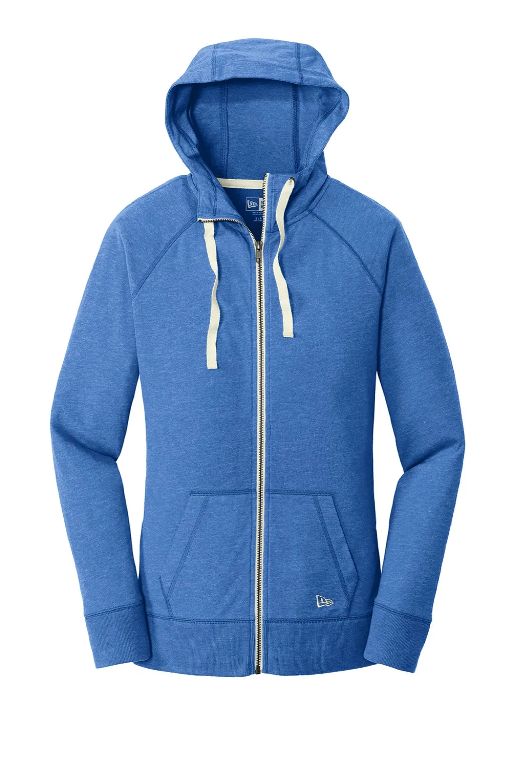 New Era Damen Sweatshirt mit Kapuze und Reißverschluss in Wildlederoptik mit Taschen - Heather Royalblau
