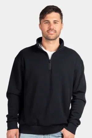 Next Level Herren Fleece 1/4 Zip Pullover - Schwarz