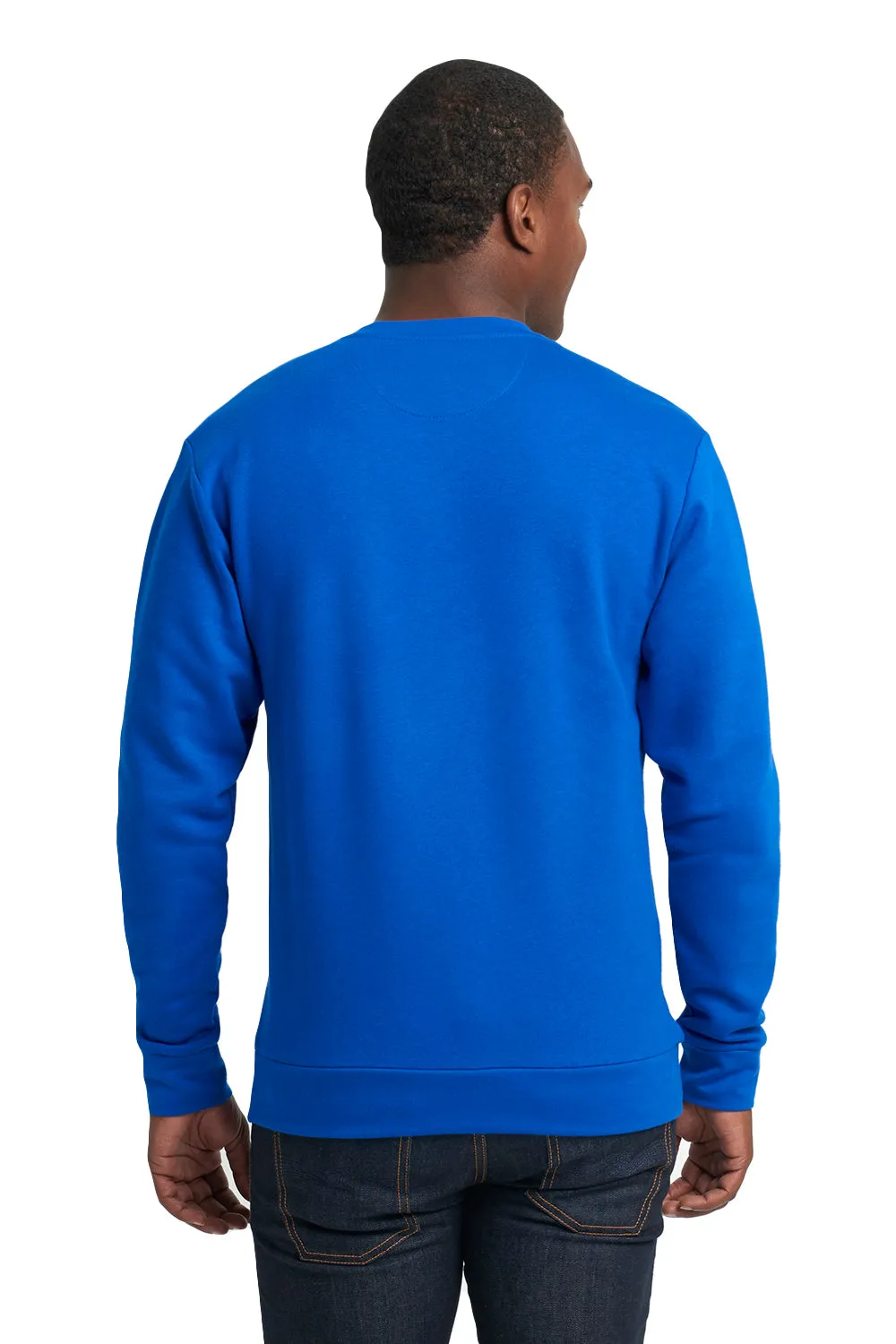 Next Level Herren-Fleece-Crewneck-Sweatshirt mit Beuteltasche - Königsblau