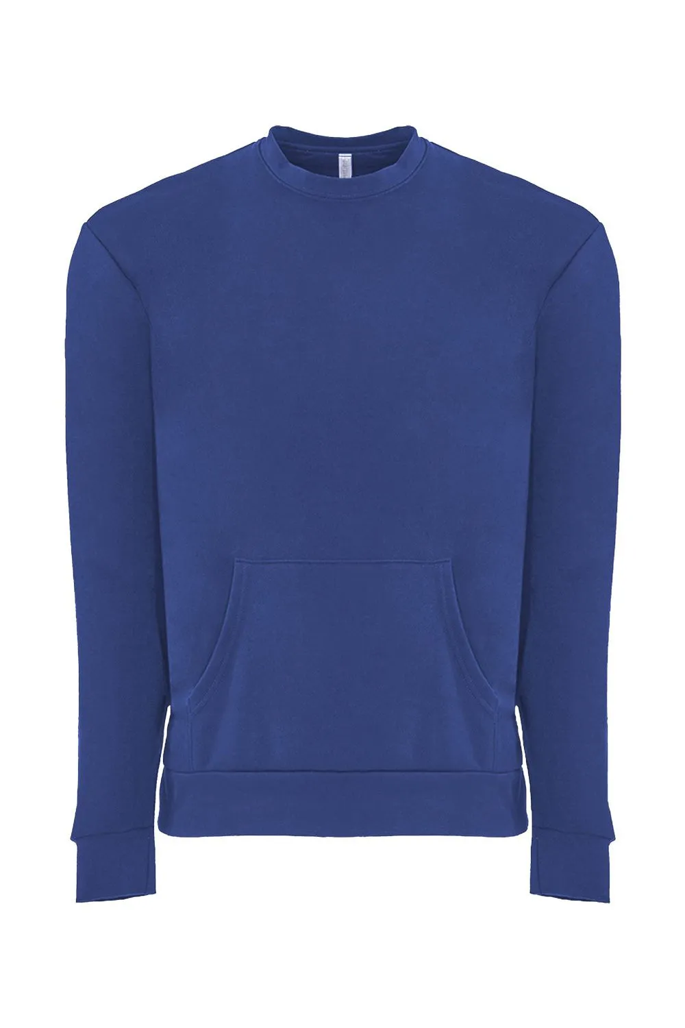 Next Level Herren-Fleece-Crewneck-Sweatshirt mit Beuteltasche - Königsblau