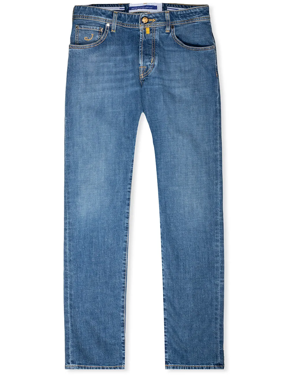 Nick Gelbes Hex-Abzeichen Jean Blau