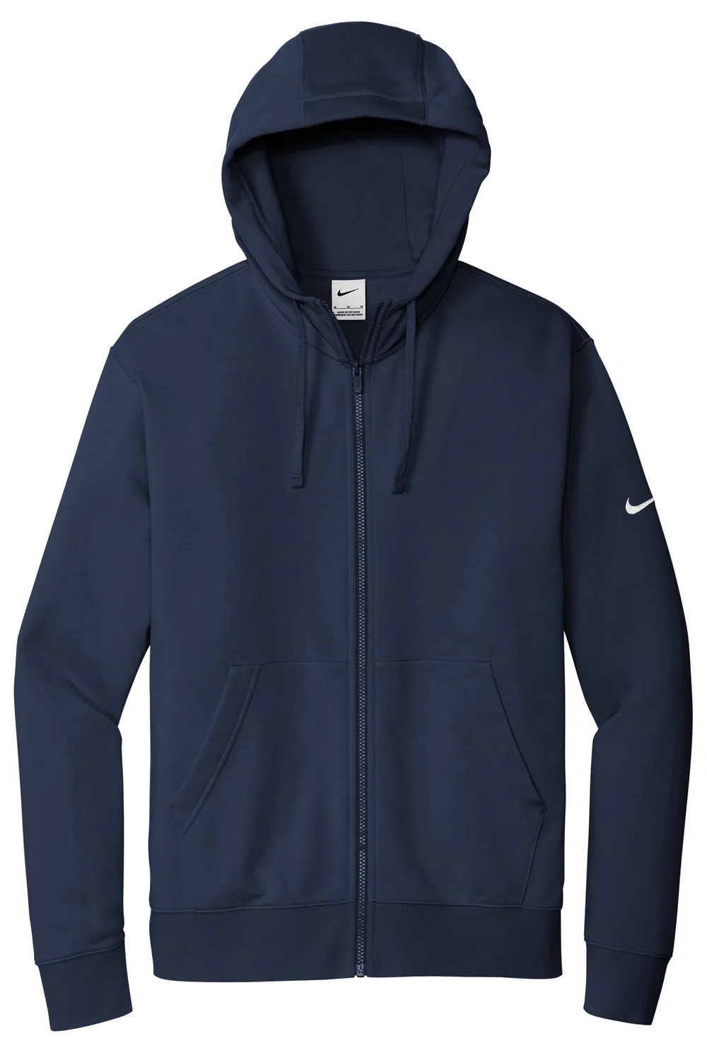 Nike Herren Club Fleece Full-Zip Kapuzenpullover mit Taschen - Mitternachtsmarineblau