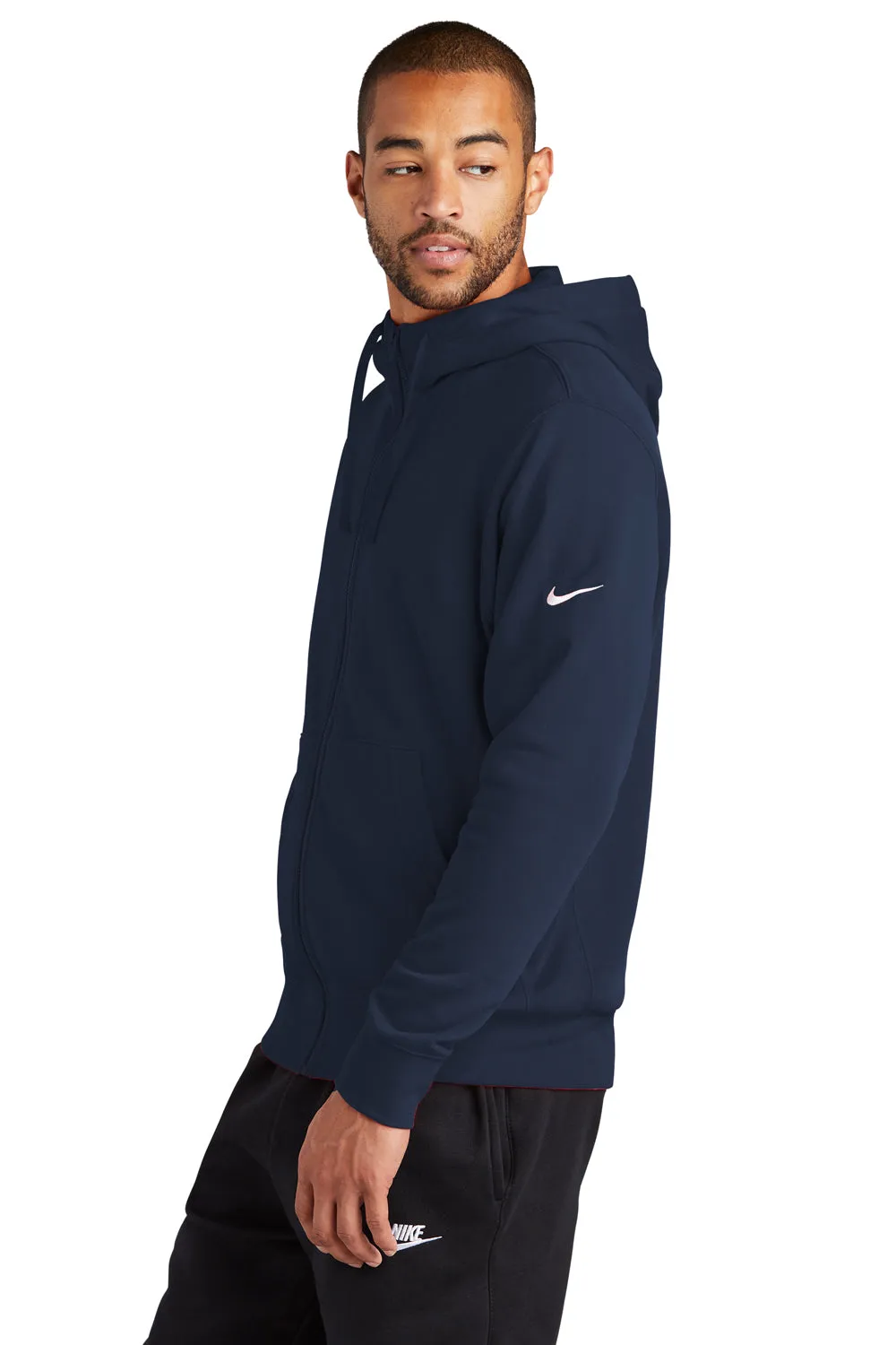 Nike Herren Club Fleece Full-Zip Kapuzenpullover mit Taschen - Mitternachtsmarineblau