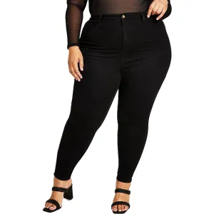 Nina Parker Womens Plus    High Rise Knit Skinny Jeans