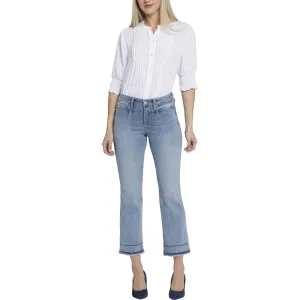 NYDJ Womens Barbara Frayed Hem Denim Bootcut Jeans