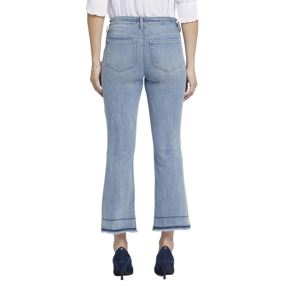 NYDJ Damen Barbara Jeans mit ausgefranstem Saum und Bootcut-Schnitt