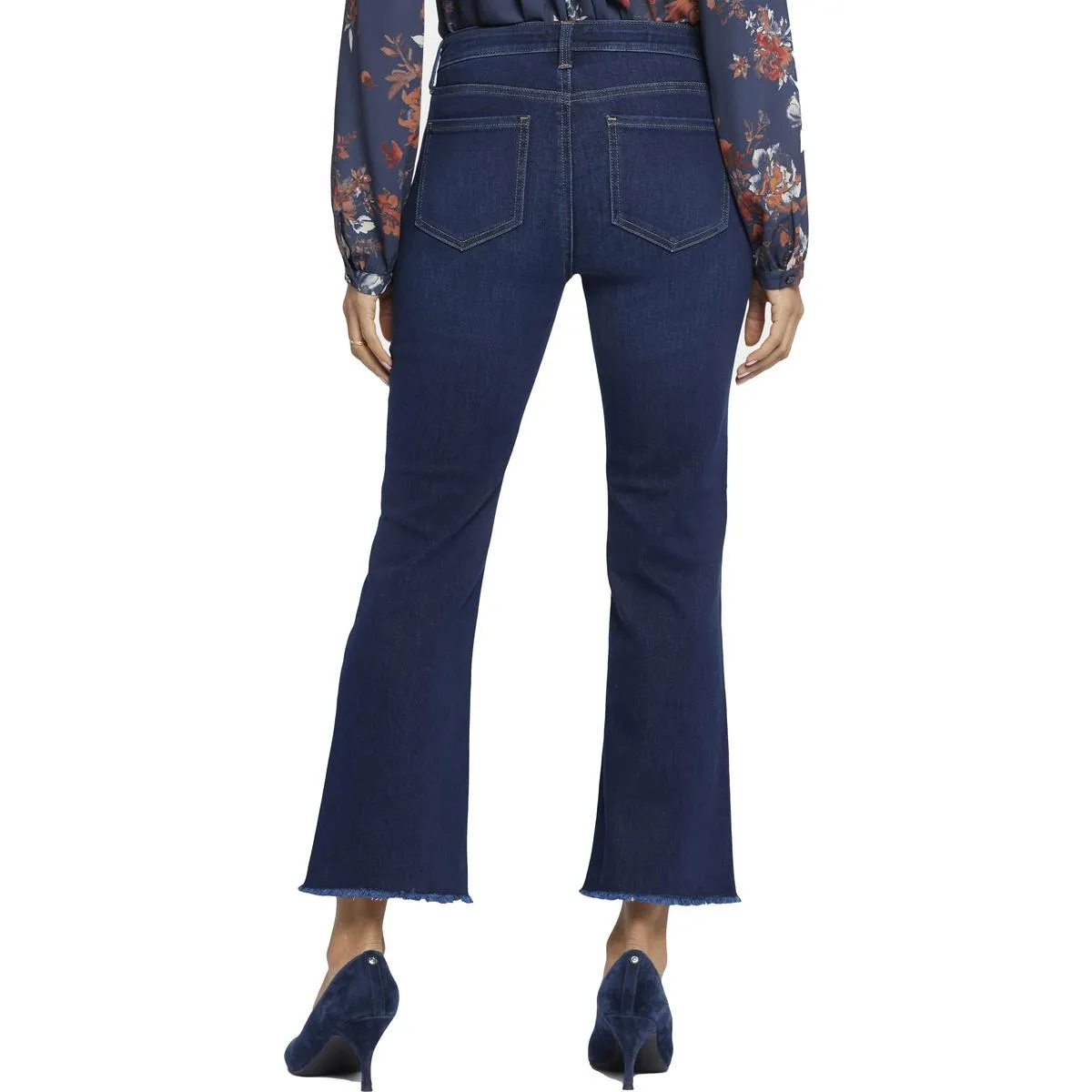 NYDJ Damen Barbara Jeans mit ausgefranstem Saum und Bootcut-Schnitt