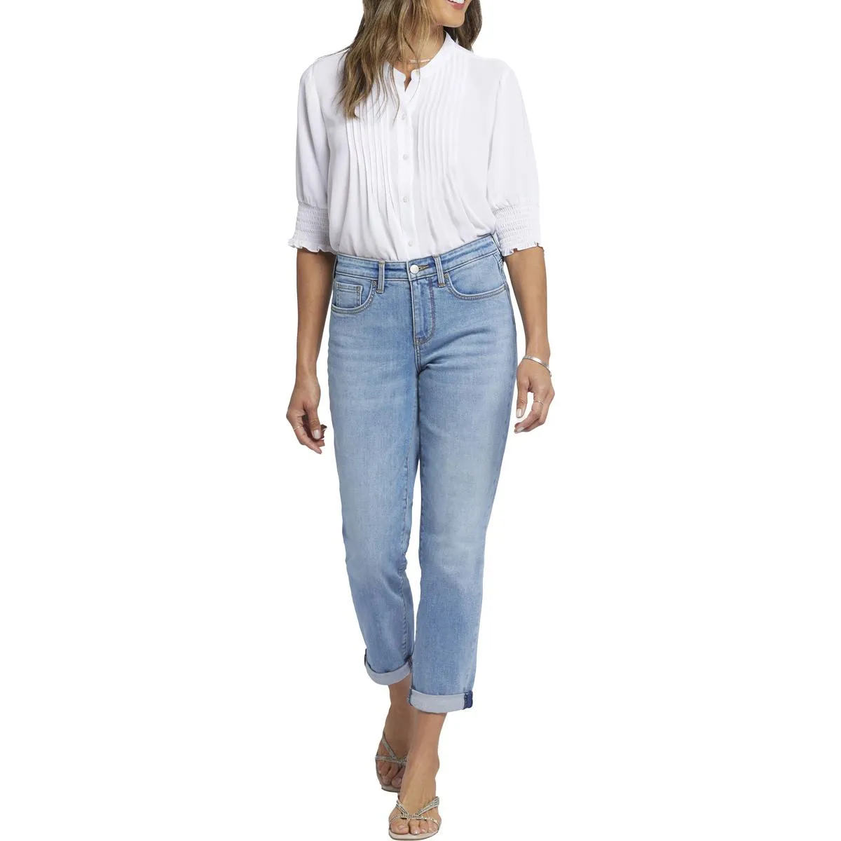 NYDJ Damen Margot Girlfriend Denim umgeschlagene Cropped Jeans