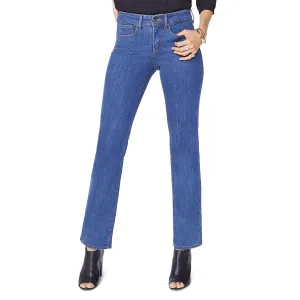 NYDJ Womens Marilyn High Rise Denim Straight Leg Jeans