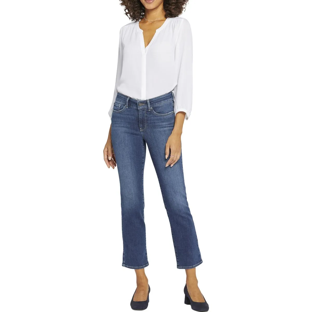 NYDJ Damen Marilyn Mid-Rise Straight Leg Jeans mit Knöchellänge