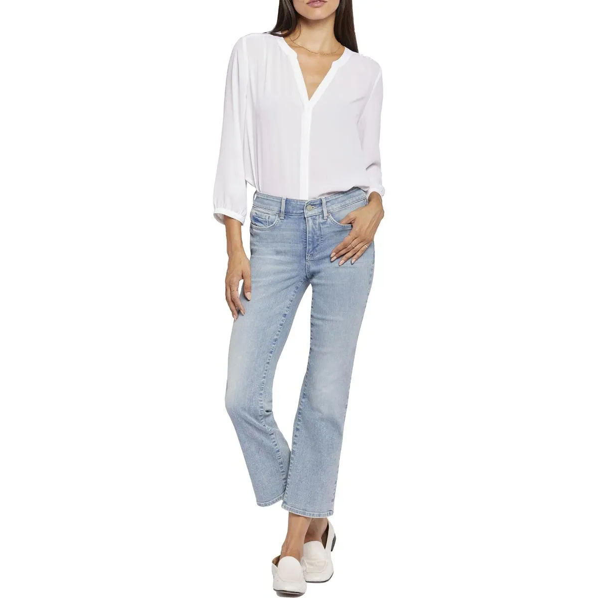 NYDJ Damen Marilyn Mid-Rise Straight Leg Jeans mit Knöchellänge