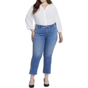 NYDJ Womens Plus Barbara Frayed Hem Denim Bootcut Jeans
