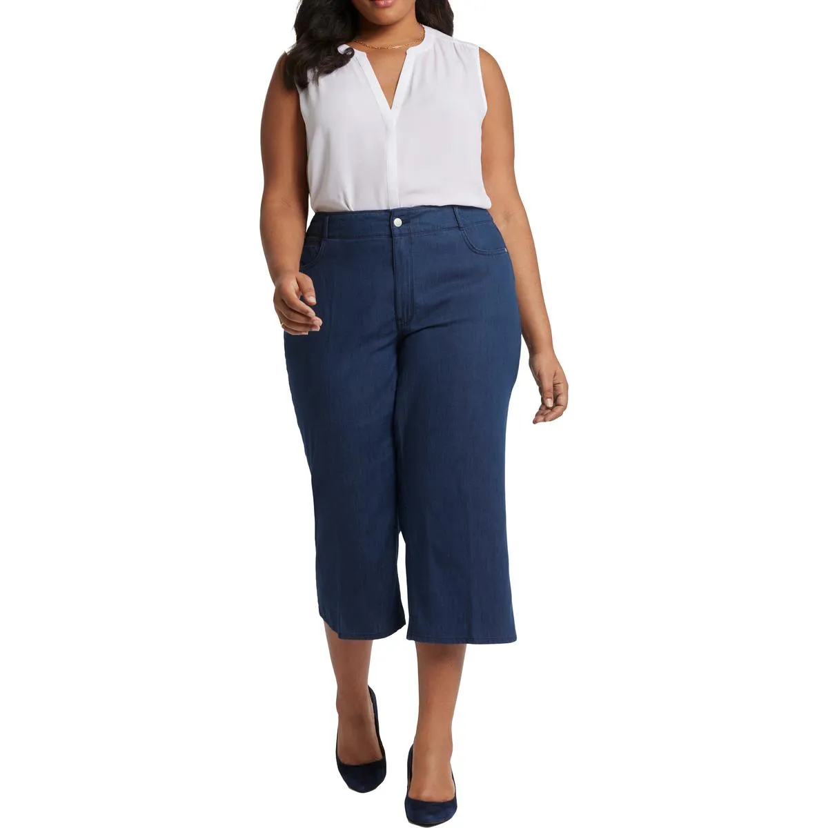 NYDJ Damen Plus Brigitte Denim-Caprihose mit Taschen