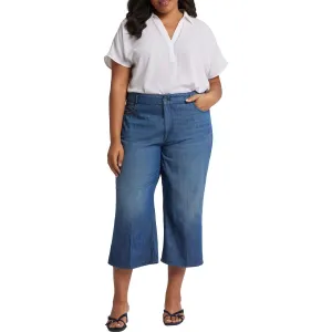 NYDJ Womens Plus Brigitte Pocket Denim Capri Jeans
